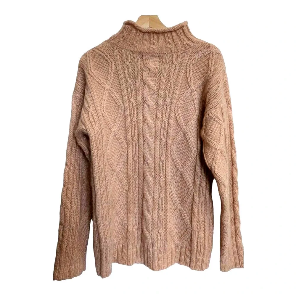Cape Isle Knitters Sweater Cable Knit Mohair Wool Blend Fisherman Core - Picture 2 of 3